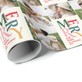 数々の写真モダンカラフルタイポグラフィ ラッピングペーパー (ロールコーナー)