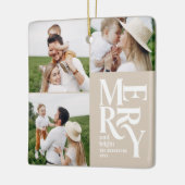 数々の写真モダンカラフルベージュタイポグラフィ セラミックオーナメント (左)