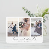 数々の写真モダンコラージュの愛と感謝していの結婚こと サンキューカード (スタンド正面)