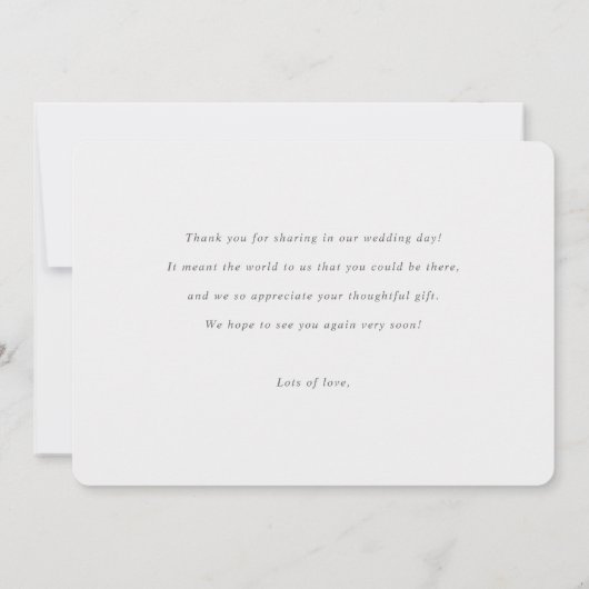 数々の写真モダンコラージュの愛と感謝していの結婚こと サンキューカード (裏面)