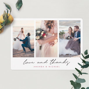 数々の写真モダンコラージュの愛と感謝していの結婚こと サンキューカード