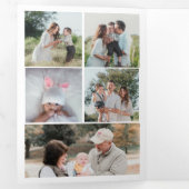 数々の写真家年レビュー金ゴールドタイポグラフィ 三つ折りクリスマスカード (内部最初)