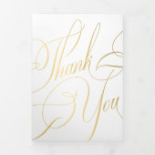 数々の写真金ゴールドス結婚クリプトのサンキューカード 三つ折り招待状 (カバー)