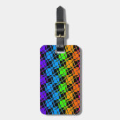 数々の市松模様にカラフル鏡 ラゲッジタグ (正面縦)