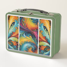 数々の抽象芸術 メタルランチボックス