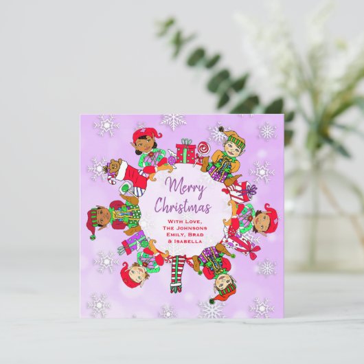 数々の文化的かわいいお洒落小妖精や小人 カード (スタンド正面)