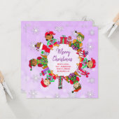 数々の文化的かわいいお洒落小妖精や小人 カード (正面/裏面インサイチュ)