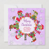 数々の文化的かわいいお洒落小妖精や小人 カード (正面)