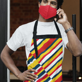 数々の斜めストライプ色 エプロン