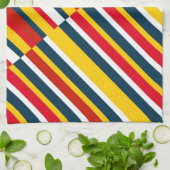 数々の斜めストライプ色 キッチンタオル (折り畳み)