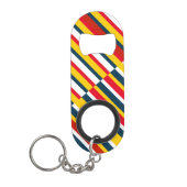 数々の斜めストライプ色 キーホルダー栓抜き (正面)