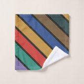 数々の斜めストライプ色 バスタオルセット (ウォッシュタオル)