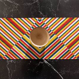 数々の斜めストライプ色 ロングテーブルランナー