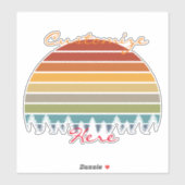 数々の木のストライプの付いた太陽の色 シール (シート)