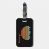 数々の木のストライプの付いた太陽の色 ラゲッジタグ (裏面縦)