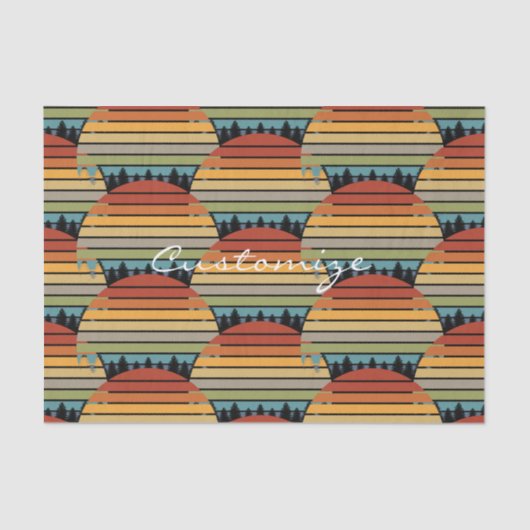 数々の木のストライプの付いた太陽の色 薄葉紙 (正面)