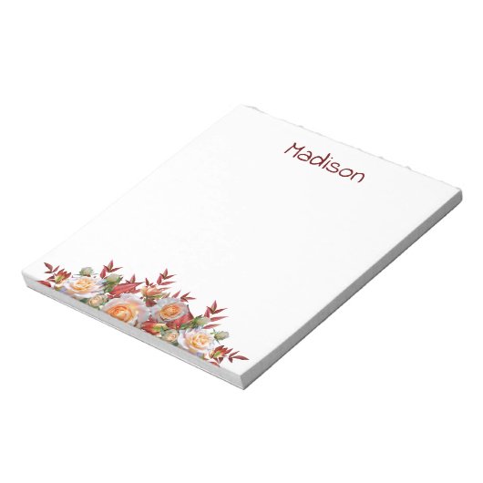 数々の机の上の色の花パーソナライズされた ノートパッド (回転)