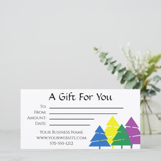 数々の松の木の休日ギフト券 サンキューカード (スタンド正面)