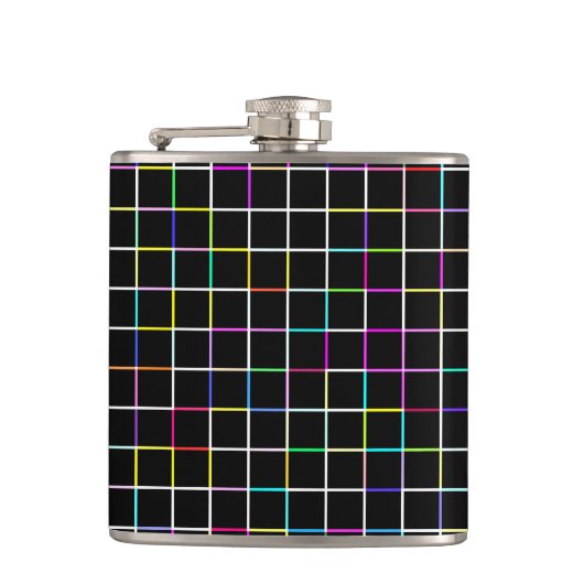 数々の正方形の線 フラスク (正面)