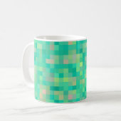 数々の正方形パターン コーヒーマグカップ (正面左)