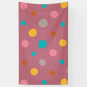 数々の水彩画のドット5 横断幕 (縦)