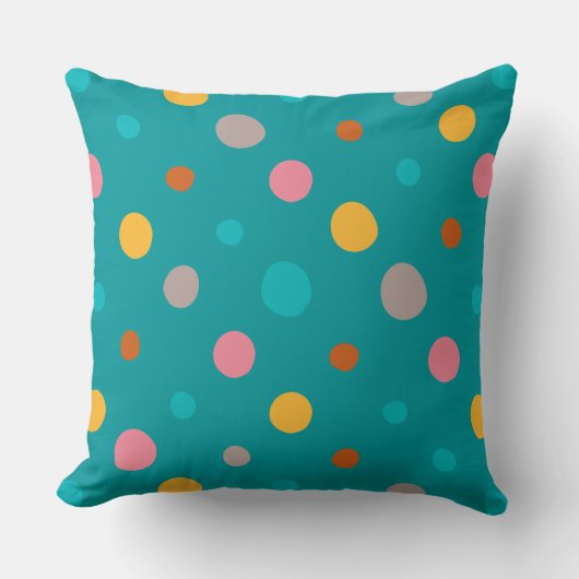 数々の水彩画のドット6 クッション (正面)