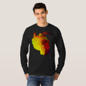 数々の水彩画タンザニア地図デジタルアートワーク Tシャツ (正面フル)