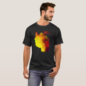 数々の水彩画タンザニア地図デジタルアートワーク Tシャツ (正面フル)