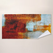 数々の油構造のブラシストロークグランジ  バスタオル (バスタオル)