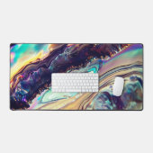 数々の火成岩の色ストライプ渦巻き デスクマット (キーボード&マウス)