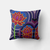 数々の点々のある花 クッション (裏面)