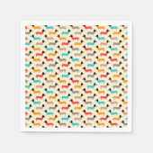 数々の犬模様 スタンダードカクテルナプキン (正面)