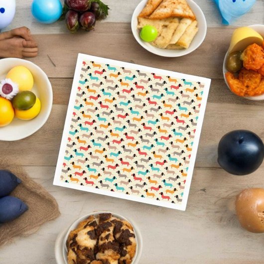 数々の犬模様 スタンダードカクテルナプキン