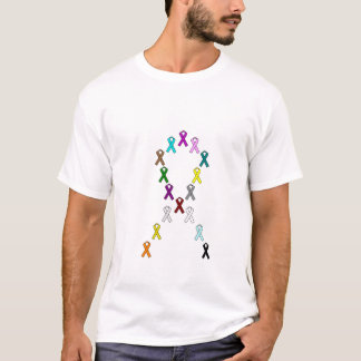 数々の癌のリボン Tシャツ