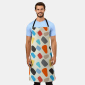 数々の白い背景の小石 エプロン (着用した状態)