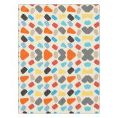 数々の白い背景の小石 テーブルクロス (正面)