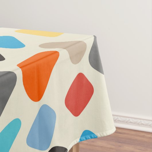 数々の白い背景の小石 テーブルクロス (インサイチュ)