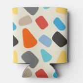 数々の白い背景の小石 缶クーラー (裏面)