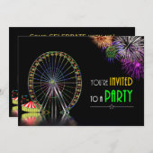 数々の目的テーマ誕生日-パーティの招待状 招待状 (正面/裏面)