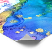 数々の着色金ゴールドアクリル絵画抽象芸術アート ポスター (角)