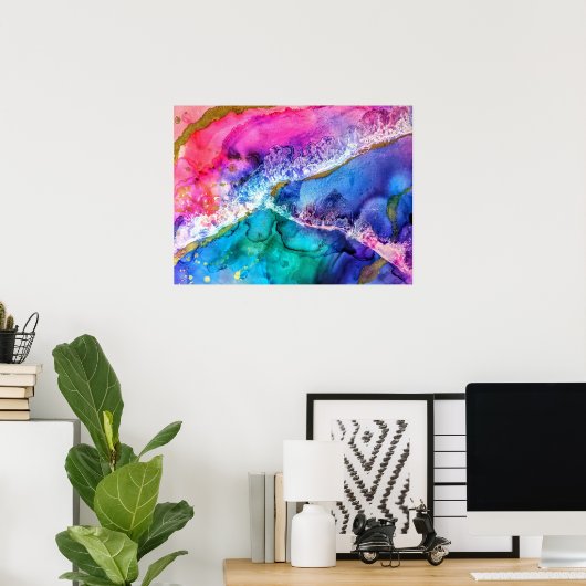 数々の着色金ゴールドアクリル絵画抽象芸術アート ポスター (ホームオフィス)