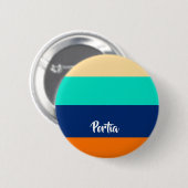 数々の線パターン（の模様が）ある 缶バッジ (正面&裏面)