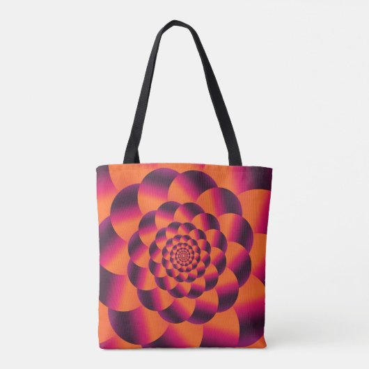 数々の背サイケデリック景ファンキー渦 トートバッグ (裏面)