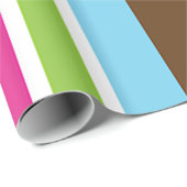 数々の色おもしろい明るいはっきりしたカラフルストライプ ラッピングペーパー (ロールコーナー)