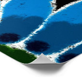 数々の色お洒落フォークアート花フローラピンク ポスター (角)