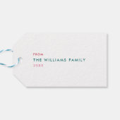 数々の色とモダン明るいメリークリスマス ギフトタグ (裏面横)