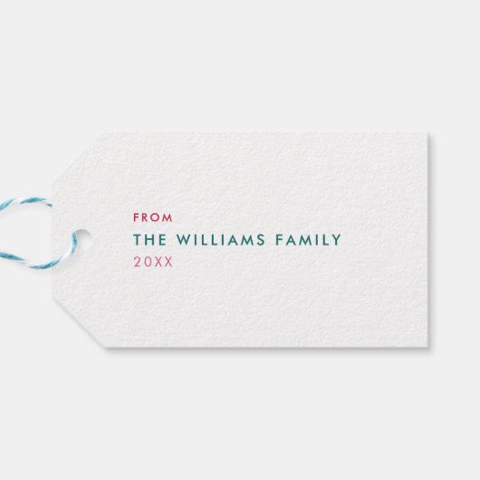 数々の色とモダン明るいメリークリスマス ギフトタグ (裏面横)