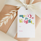 数々の色とモダン明るいメリークリスマス ギフトタグ