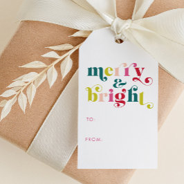 数々の色とモダン明るいメリークリスマス ギフトタグ