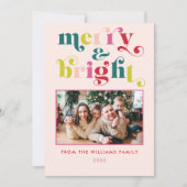 数々の色とモダン明るいメリークリスマス シーズンカード (正面)